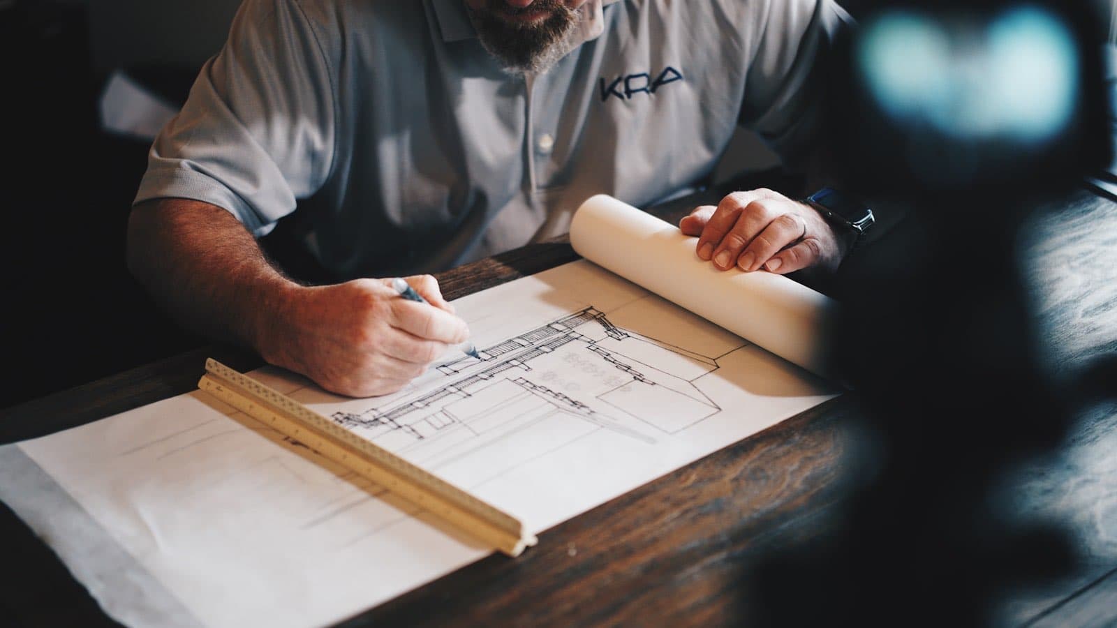 Blueprint and site documentation representing connected building data